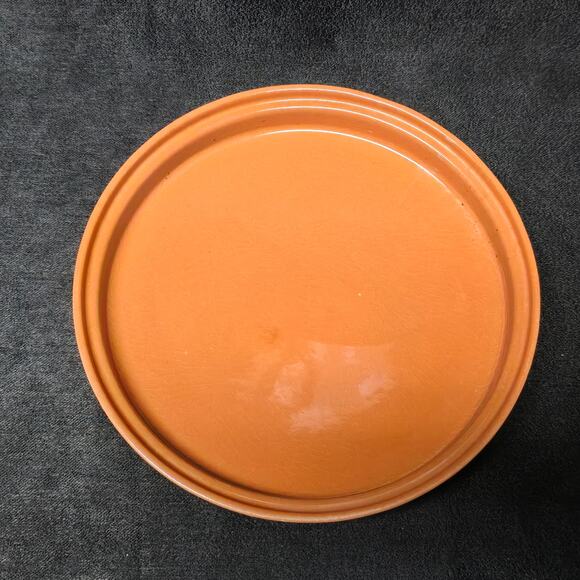 Vintage Ceramic Terra Cotta Garlic Roaster Baker Glazed Plate Dome 7" - Picture 6 of 10